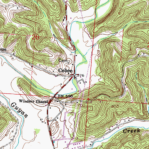 Topographic Map of Cebee, OH