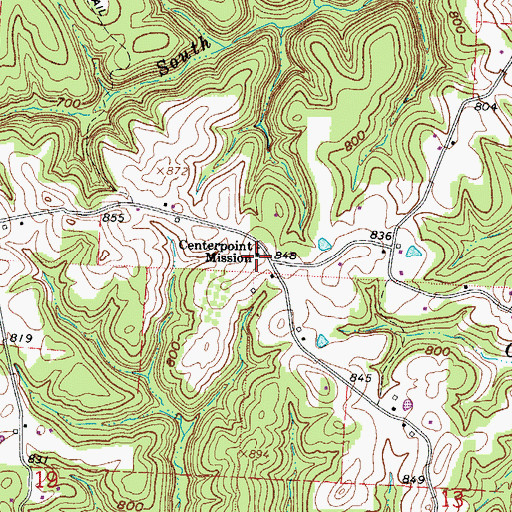 Topographic Map of Centerpoint Mission, OH