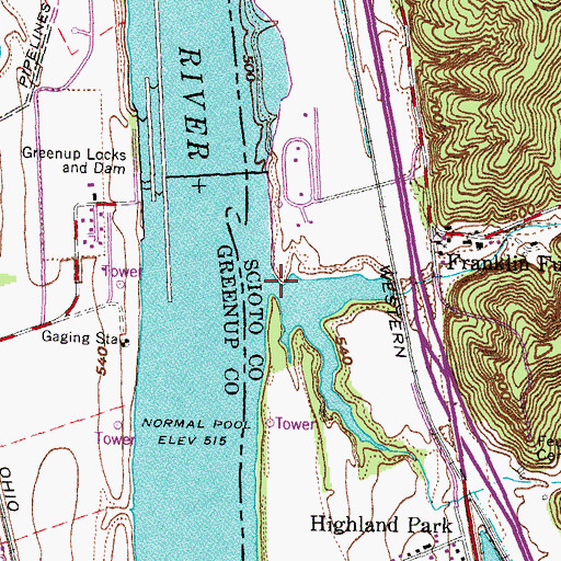 Topographic Map of Chandlers Run, OH