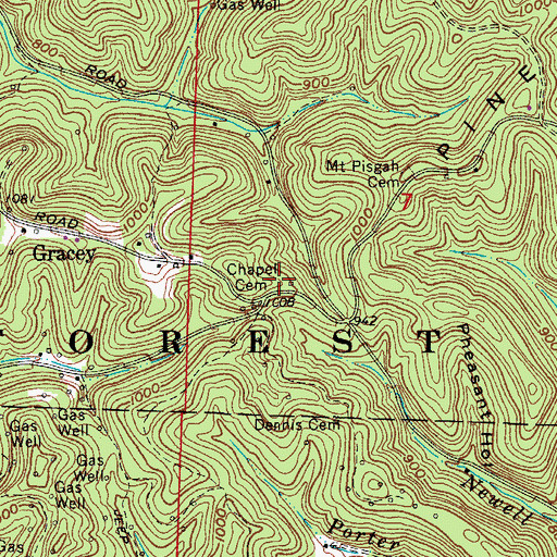 Topographic Map of Chapel Cemetery, OH