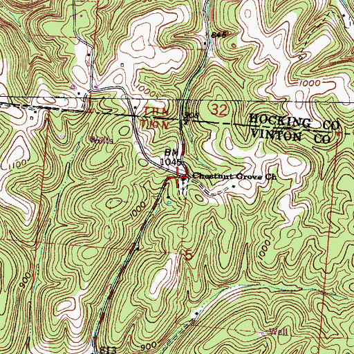 Topographic Map of Chestnut Grove Church, OH