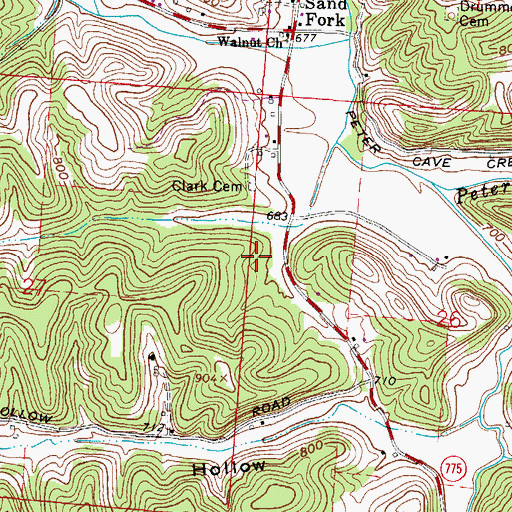 Topographic Map of Clark Cemetery, OH