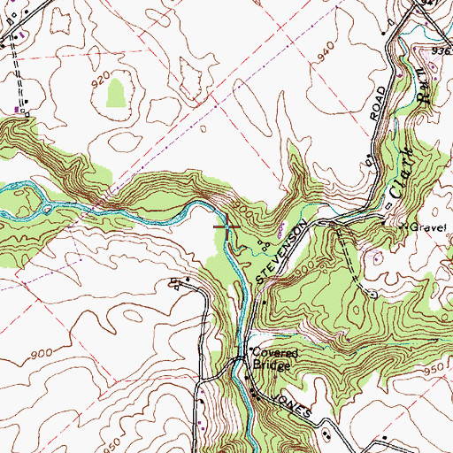 Topographic Map of Clark Run, OH