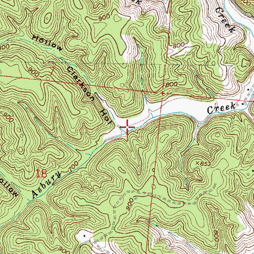 Topographic Map of Clarkson Hollow, OH
