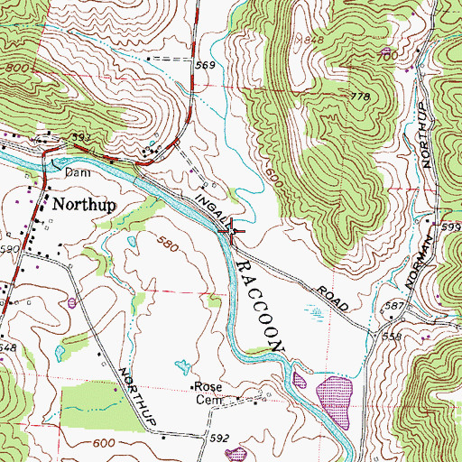 Topographic Map of Clear Fork, OH