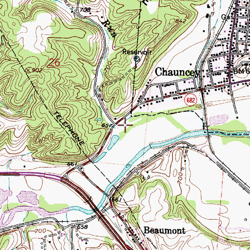 Topographic Map of Coal Run, OH