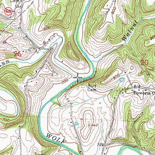 Topographic Map of Coal Run, OH