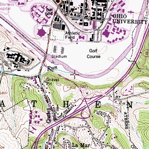 Topographic Map of Coates Run, OH