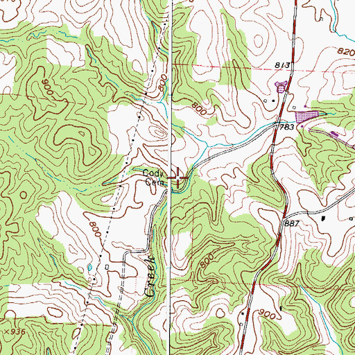 Topographic Map of Cody Cemetery, OH
