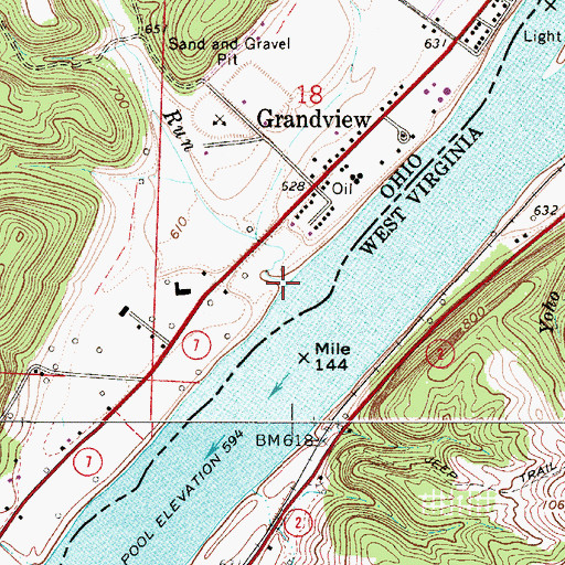 Topographic Map of Collins Run, OH