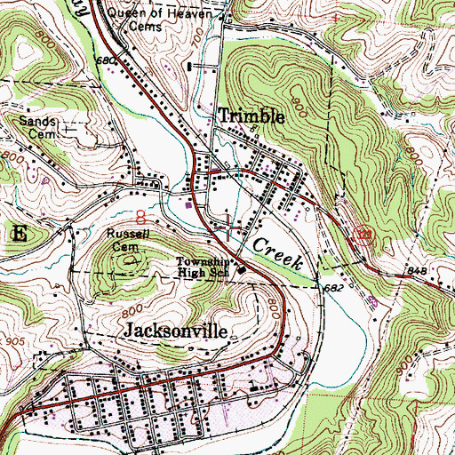 Topographic Map of Congress Run, OH