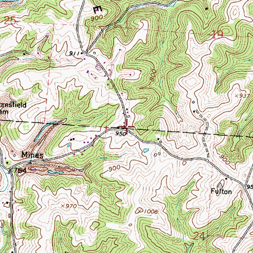 Topographic Map of Coolville Ridge, OH