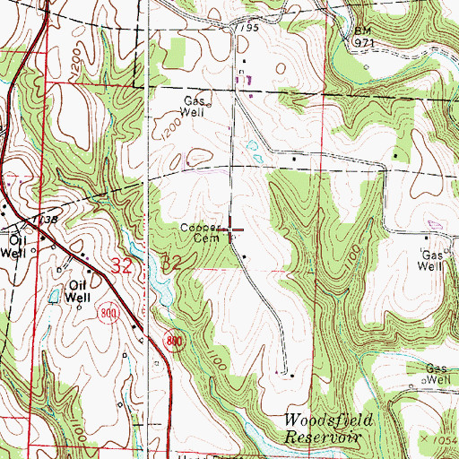 Topographic Map of Cooper Cemetery, OH