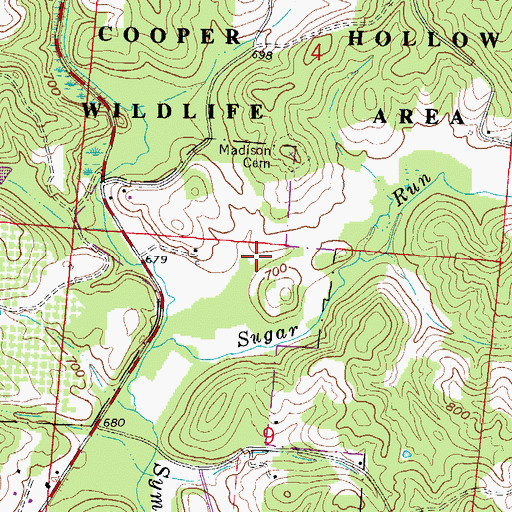 Topographic Map of Cooper Hollow, OH