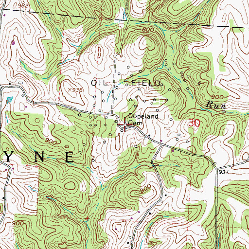 Topographic Map of Copeland Cemetery, OH