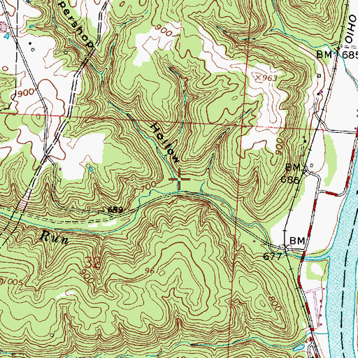 Topographic Map of Coopershop Hollow, OH