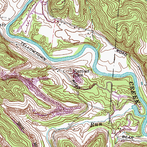 Topographic Map of Cottrell Cemetery, OH