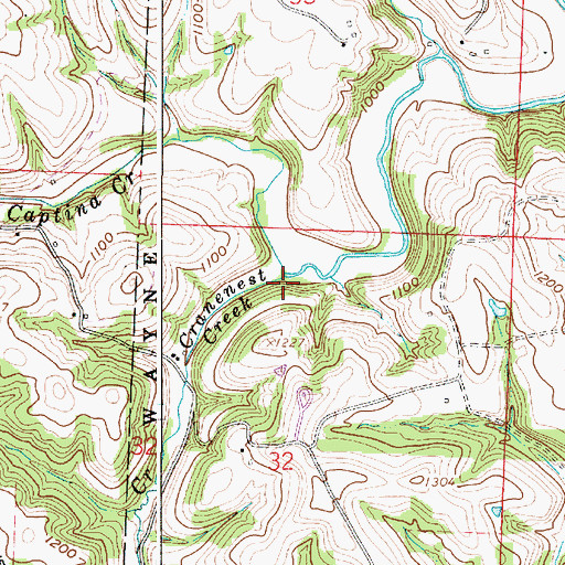 Topographic Map of Cranenest Creek, OH