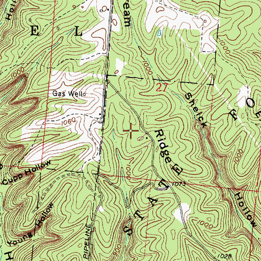 Topographic Map of Cream Ridge, OH