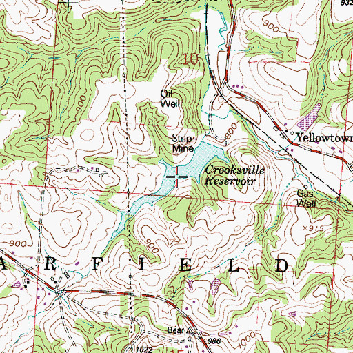 Topographic Map of Crooksville Reservoir, OH