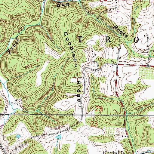 Topographic Map of Cubbison Ridge, OH