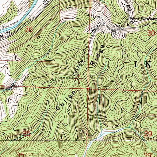 Topographic Map of Cullen Ridge, OH