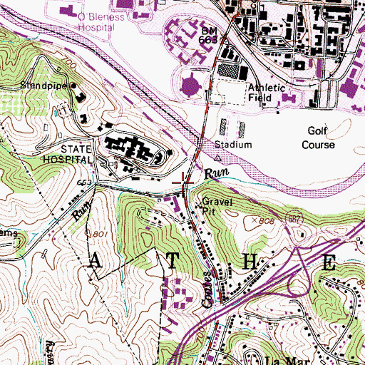 Topographic Map of Dairy Run, OH