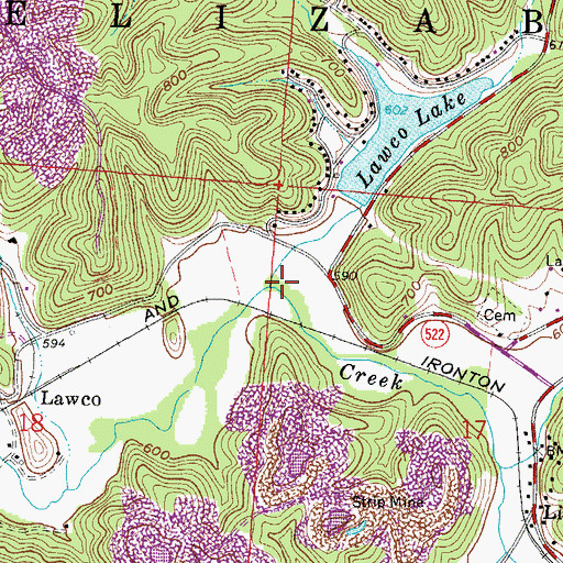 Topographic Map of Darby Creek, OH