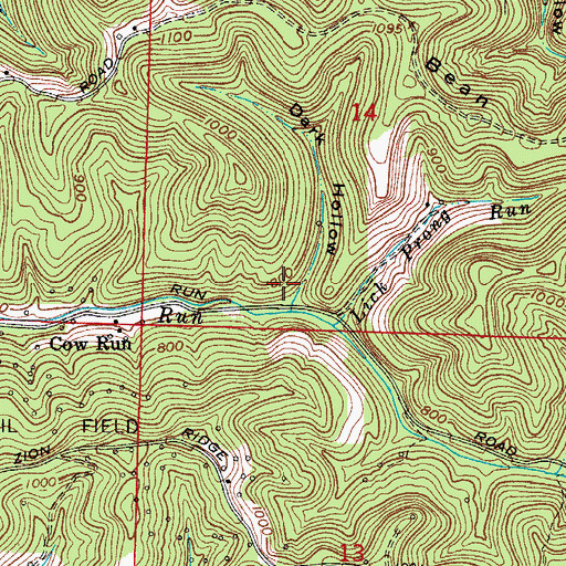 Topographic Map of Dark Hollow, OH