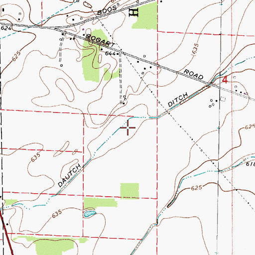 Topographic Map of Dautch Ditch, OH