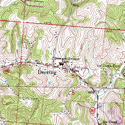 Topographic Map of Deering Elementary School, OH