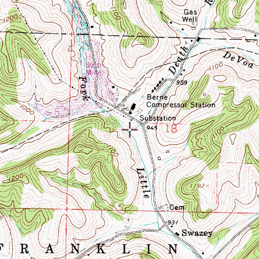Topographic Map of Death Run, OH