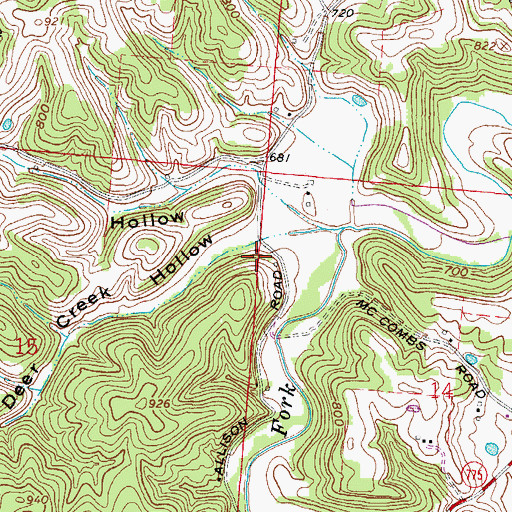 Topographic Map of Deer Creek Hollow, OH
