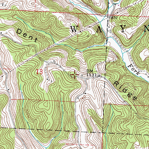 Topographic Map of Dent Ridge, OH