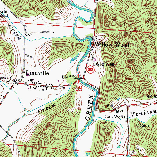 Topographic Map of Dicks Creek, OH