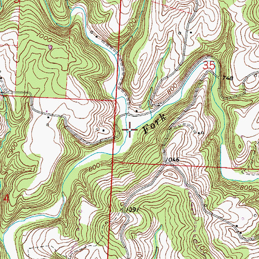 Topographic Map of Dismal Creek, OH