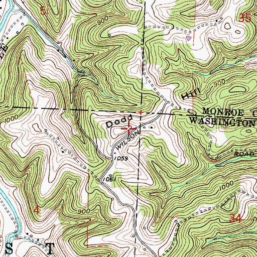 Topographic Map of Dodd Hill, OH