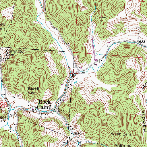 Topographic Map of Dog Fork, OH