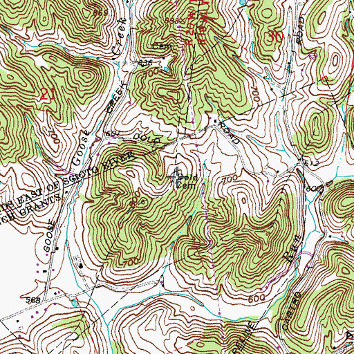 Topographic Map of Dold Cemetery, OH