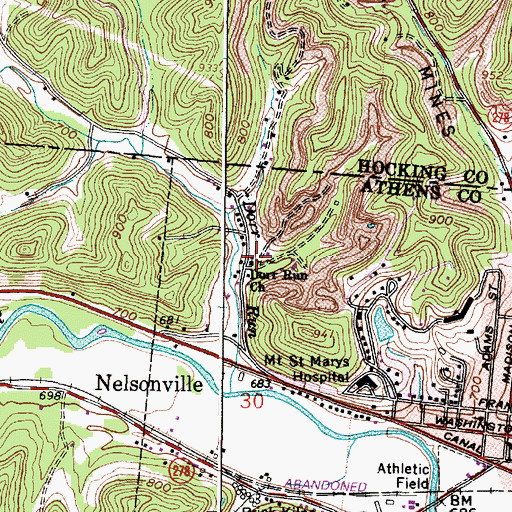 Topographic Map of Dorr Run Church, OH