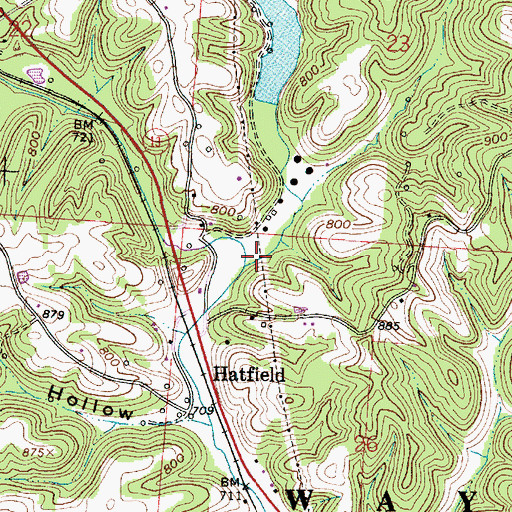 Topographic Map of Dotson Creek, OH
