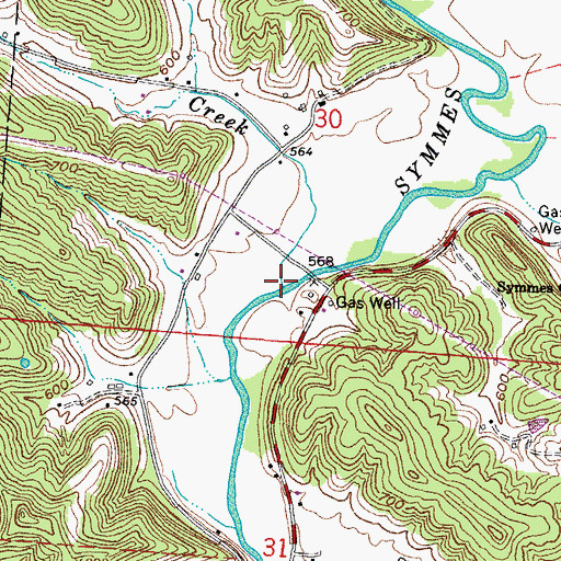 Topographic Map of Drift Creek, OH