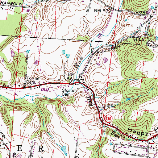 Topographic Map of Dry Run, OH
