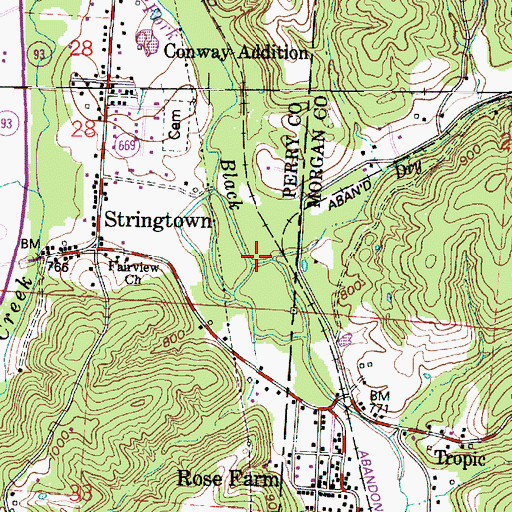 Topographic Map of Dry Run, OH
