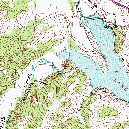 Topographic Map of Duck Creek, OH