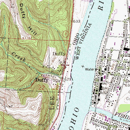 Topographic Map of Duffy, OH