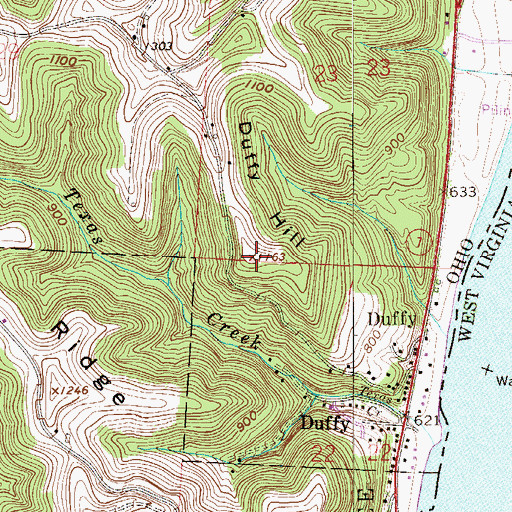Topographic Map of Duffy Hill, OH