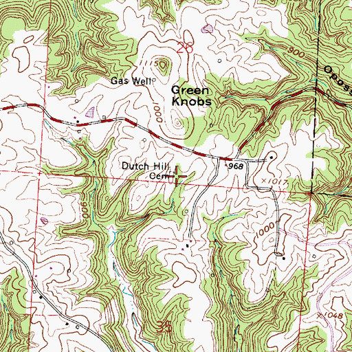 Topographic Map of Dutch Hill Cemetery, OH