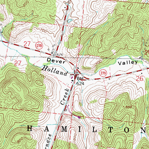 Topographic Map of Dutch Hollow, OH