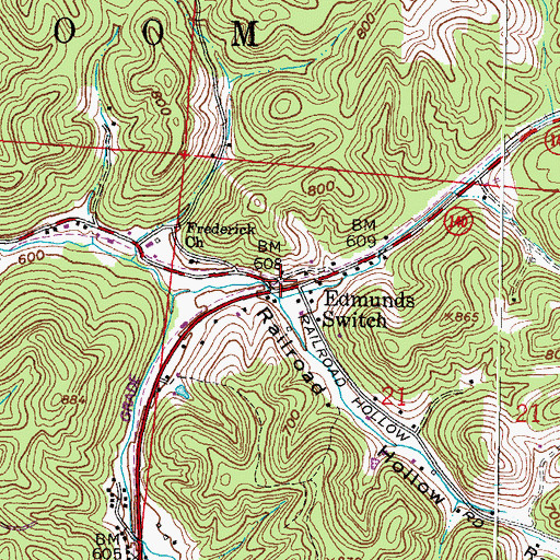 Topographic Map of Edmunds Switch, OH